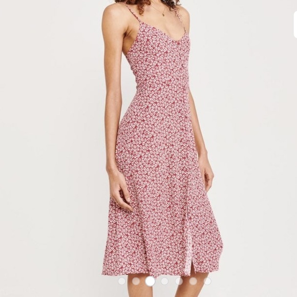 Abercrombie & Fitch Dresses & Skirts - Abercrombie & Fitch Slip Midi Dress in Red Floral